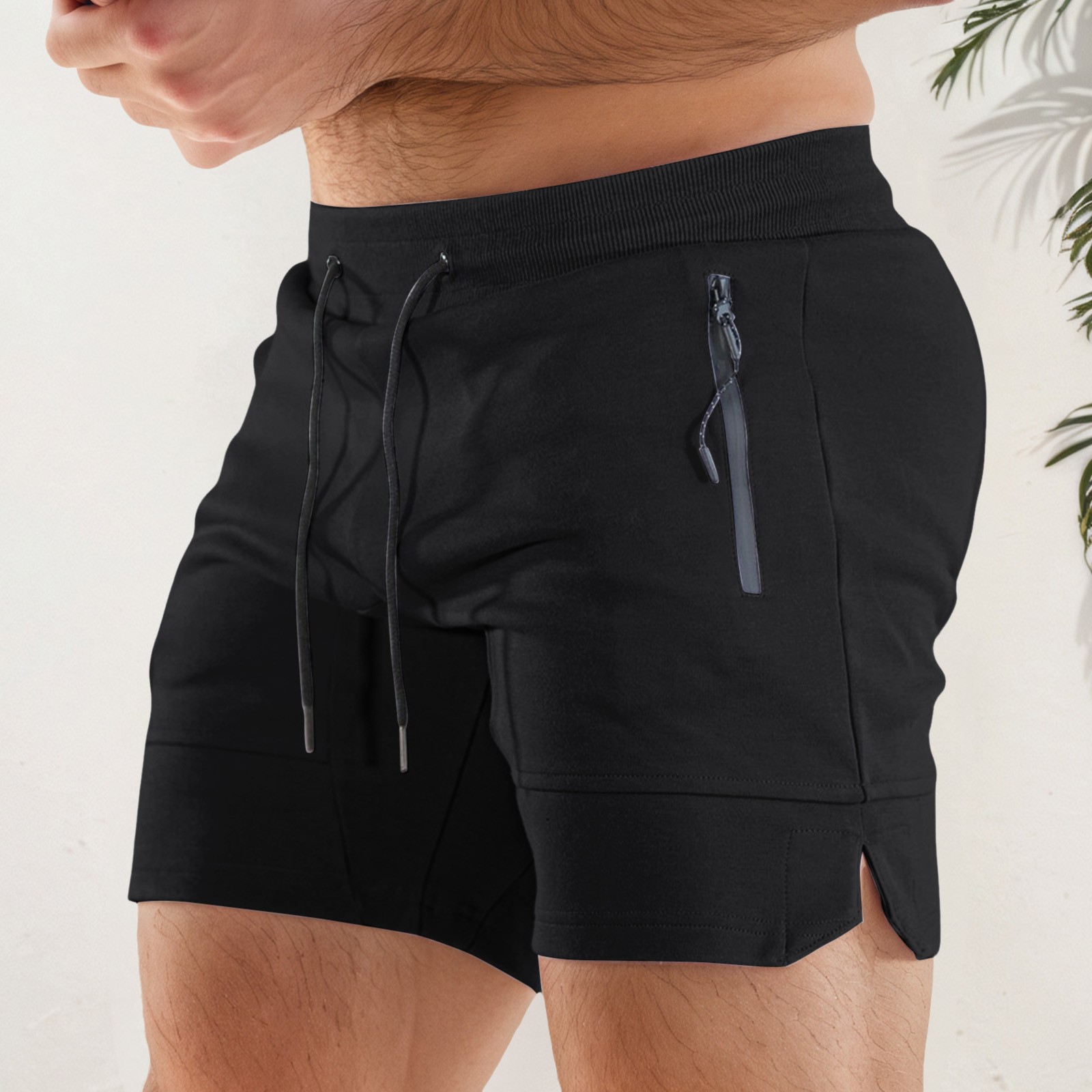 thumbnail image 2 of Pantalones de gimnasio ajustados para hombre - Poliéster elástico para correr - Ligeros y transpirables - Entrenamientos de verano, S-XXL, 2 of 5